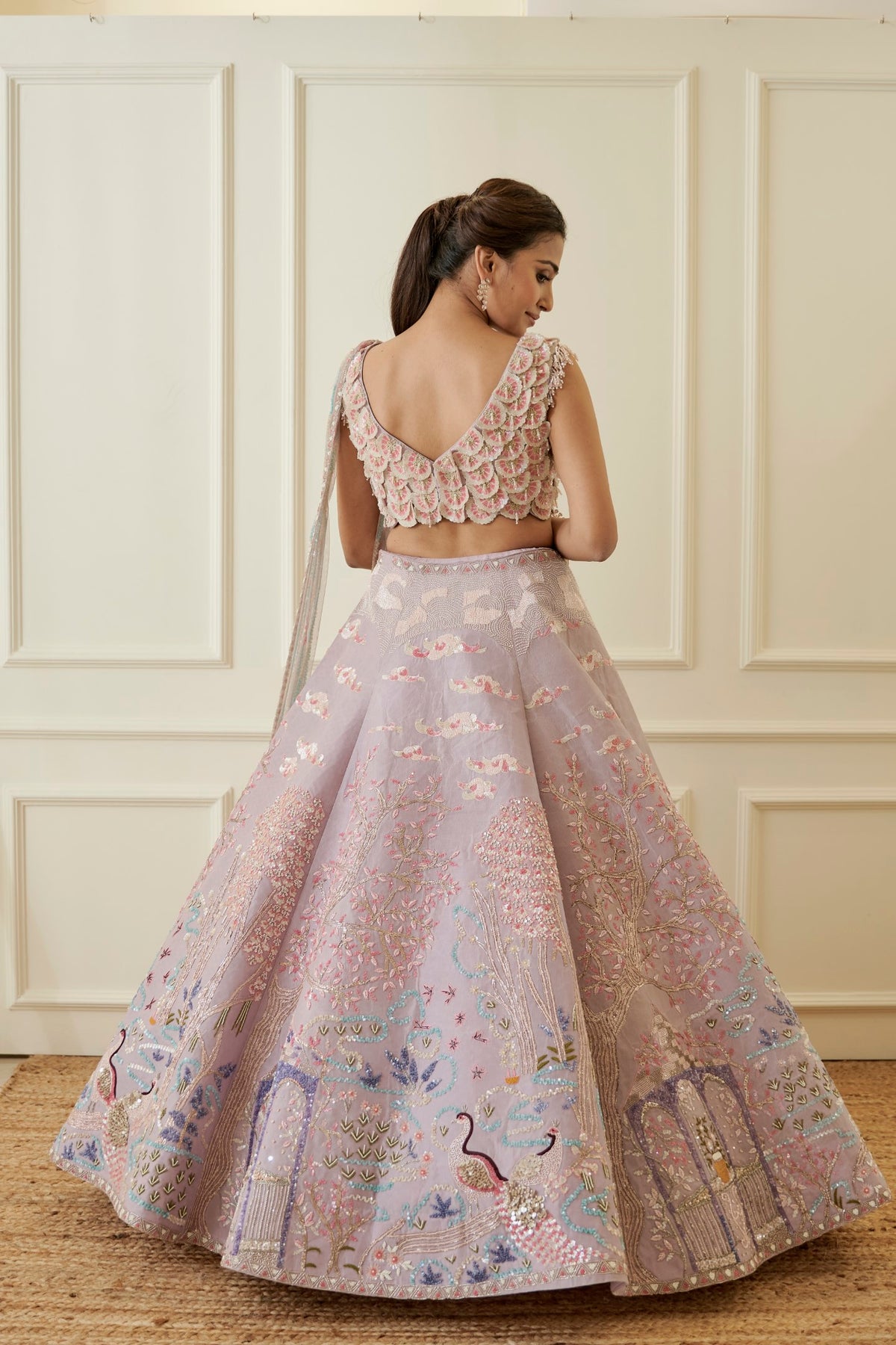 Lilac Organza Lehenga Set