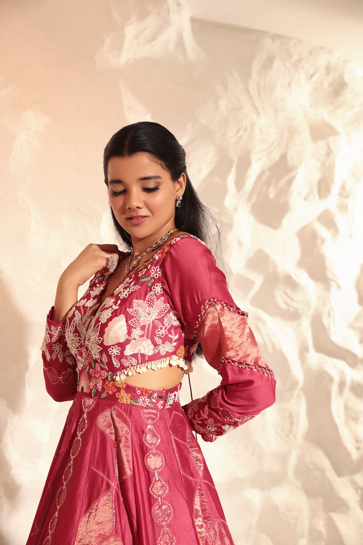 Pink Applique Anarkali
