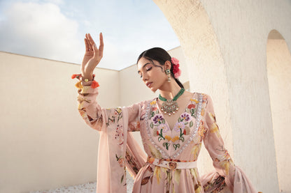 Pink Anarkali With Belt
