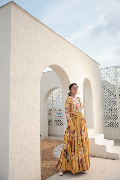 Mustard Yellow Anarkali