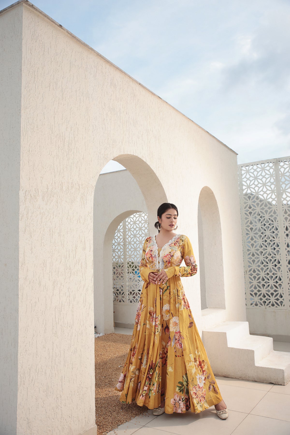 Mustard Yellow Anarkali