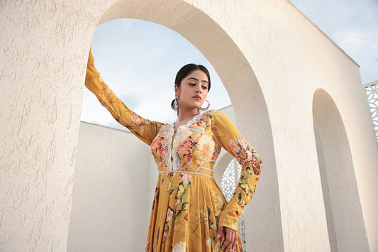 Mustard Yellow Anarkali
