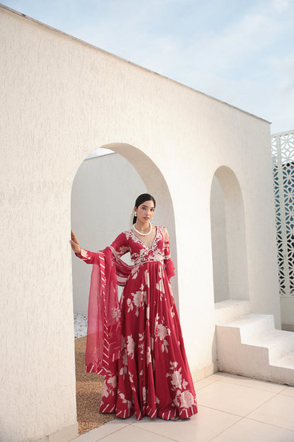 Red Anarkali