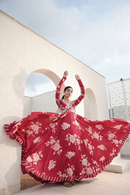 Red Anarkali