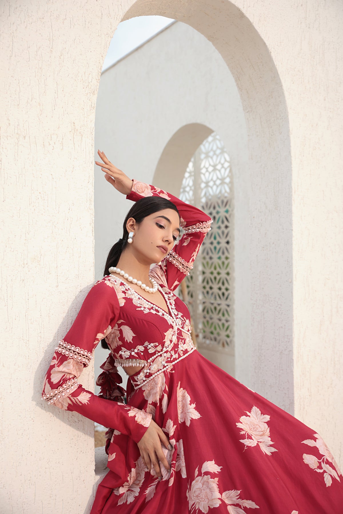 Red Anarkali