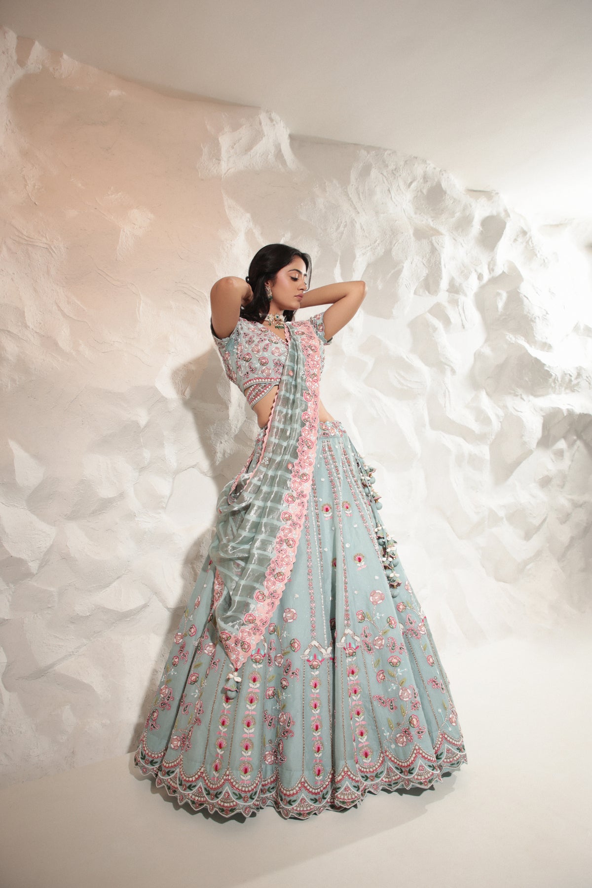 Aqua Blue Lehenga Set