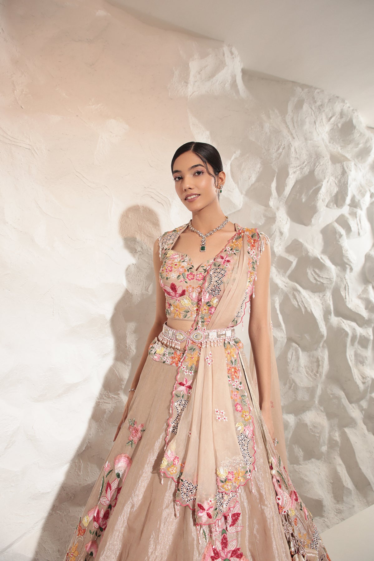 Beige Lehenga Set