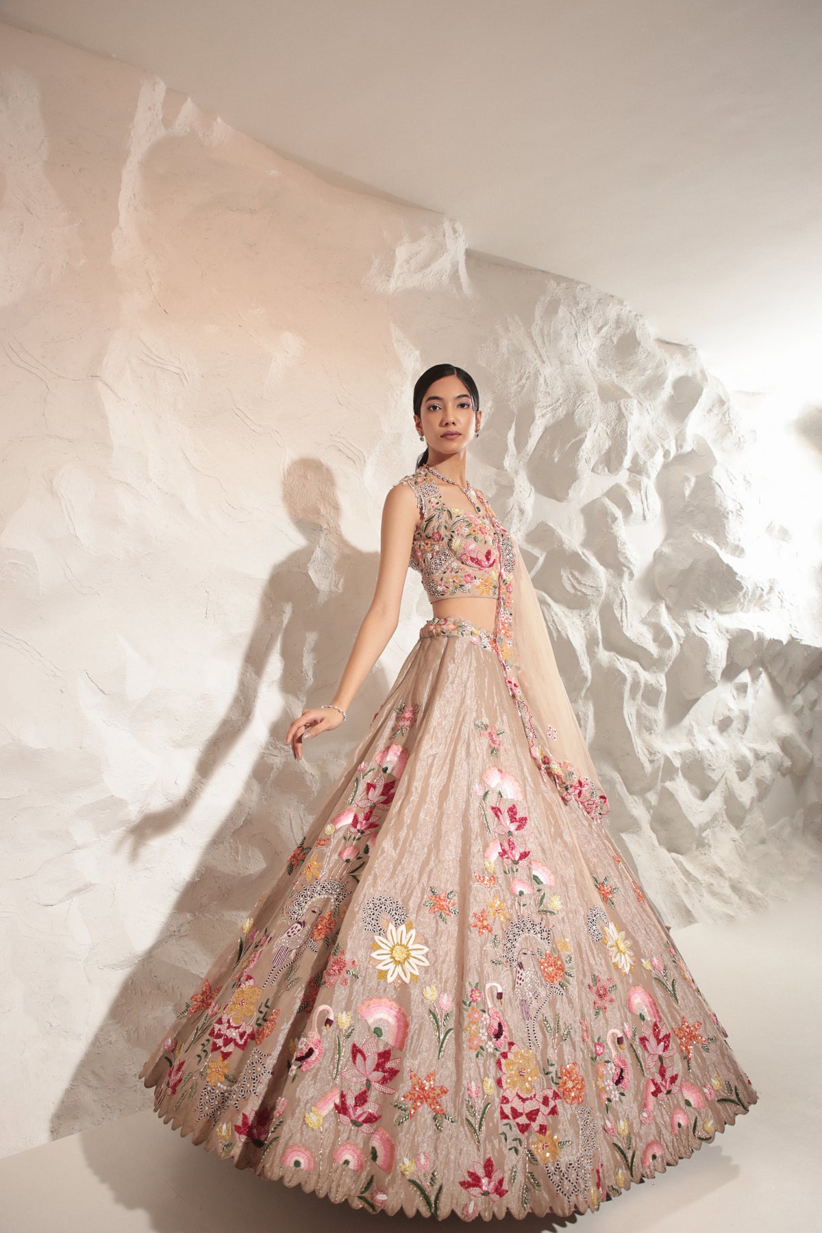 Beige Lehenga Set