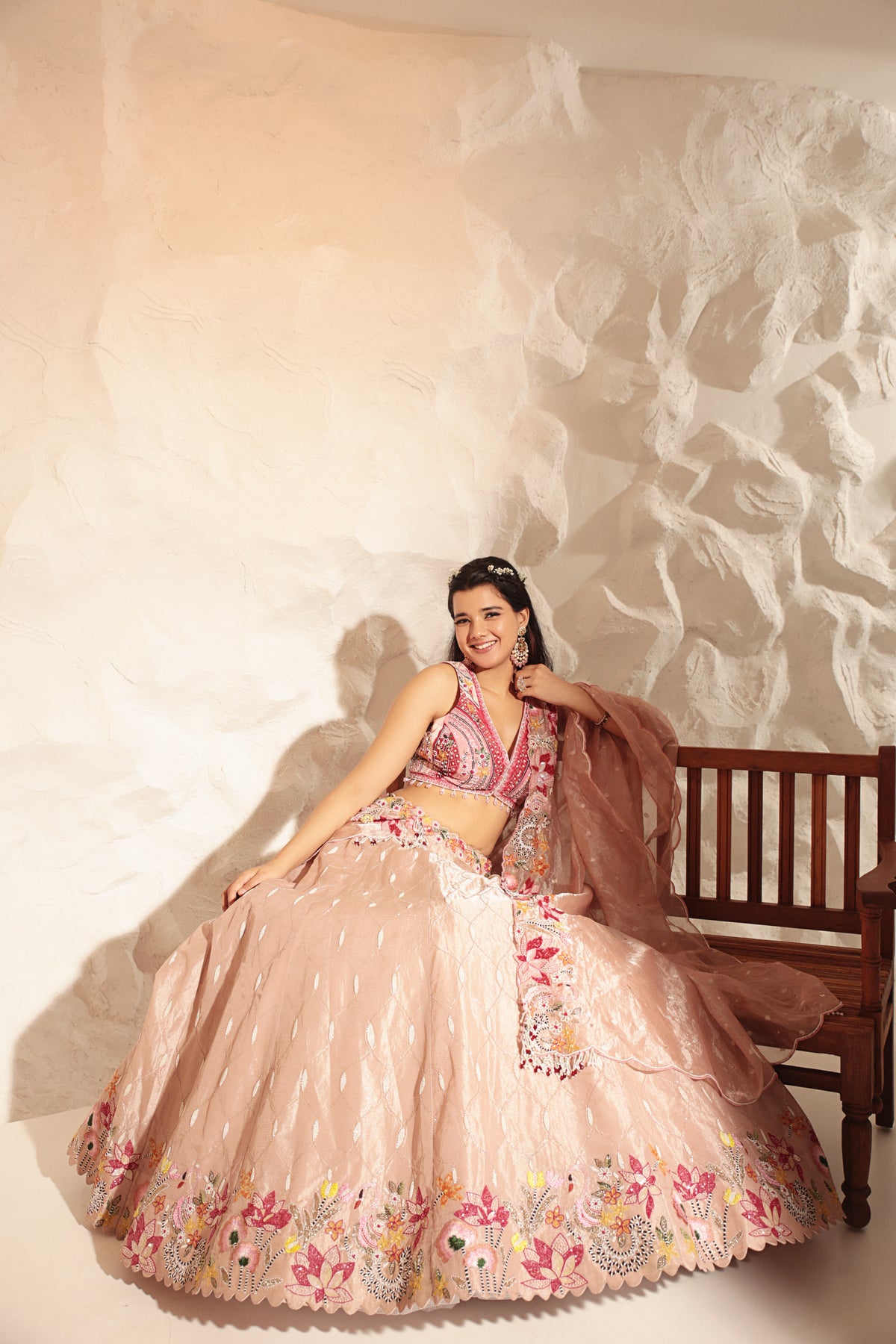 Peach Pink Lehenga Set