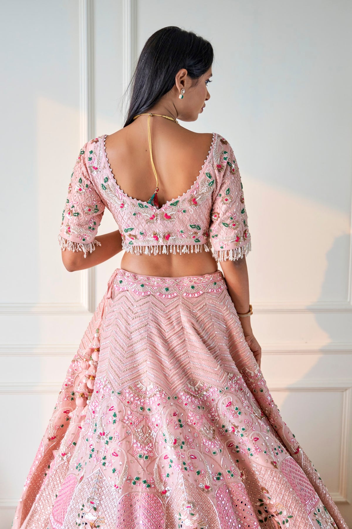 Pink Organza Lehenga Set