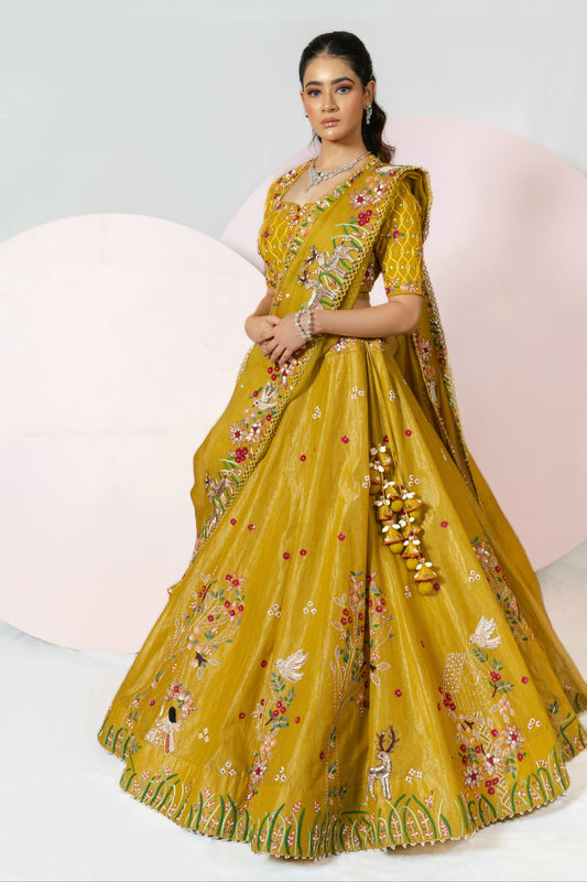 Deep Yellow Lehenga Set