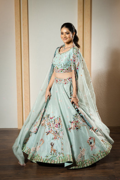 Powder Blue Lehenga Set