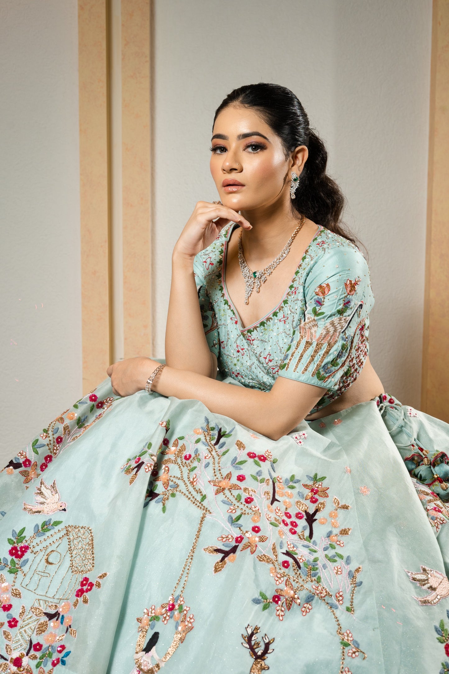 Powder Blue Lehenga Set