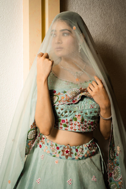 Powder Blue Lehenga Set