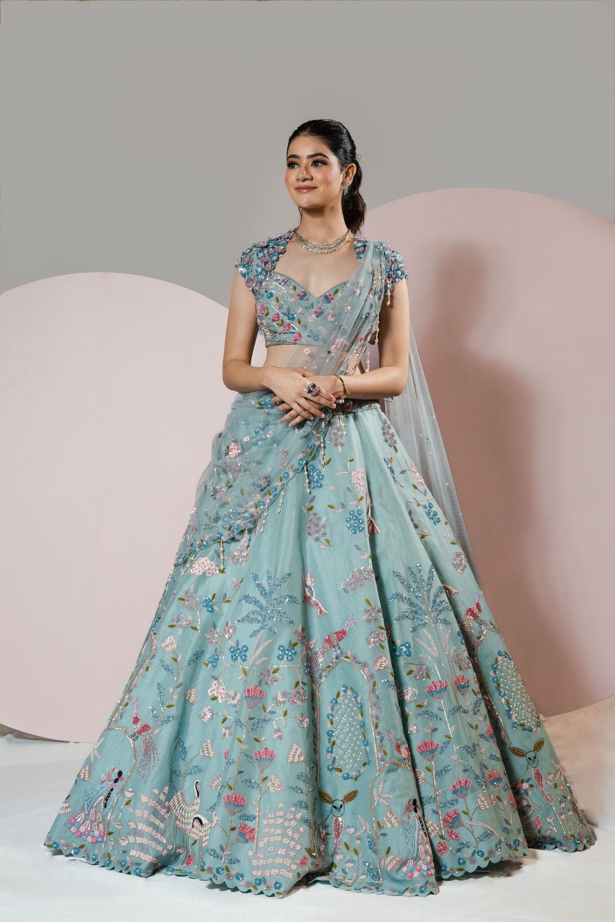 Pastel Blue Lehenga Set