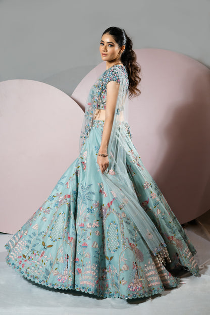 Pastel Blue Lehenga Set