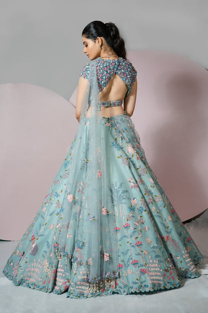 Pastel Blue Lehenga Set