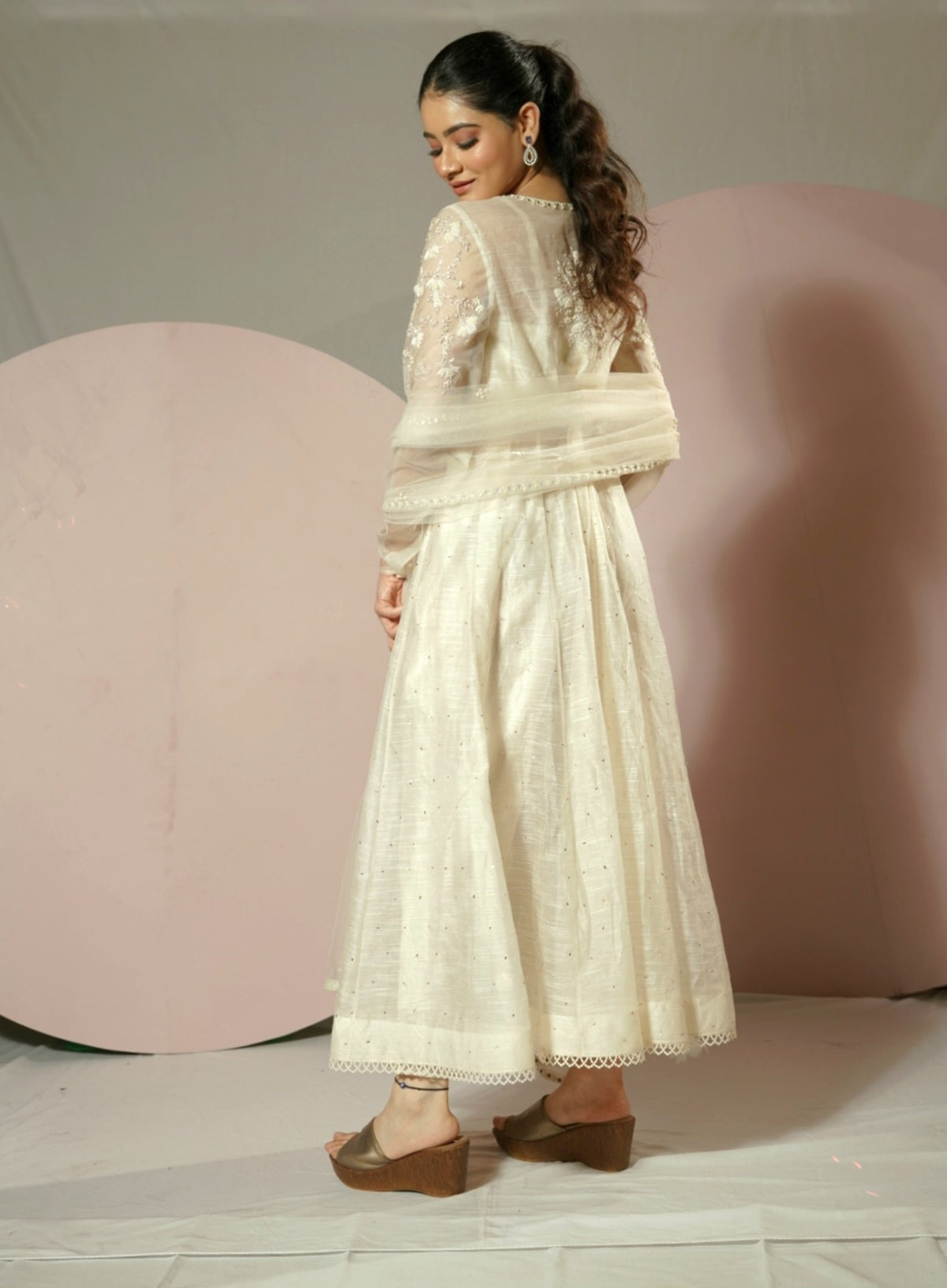 White Anarkali Suit