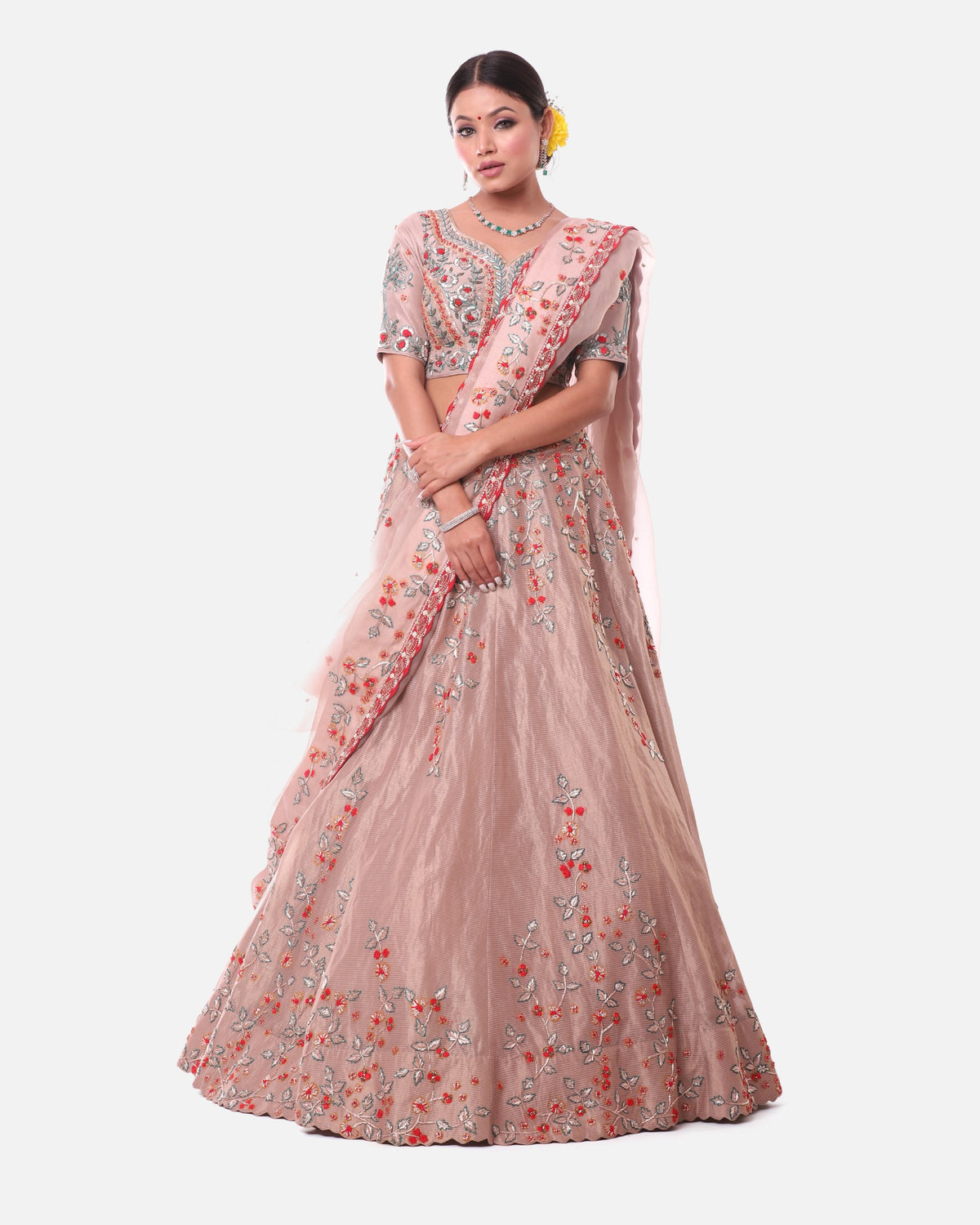 Beige lehenga set