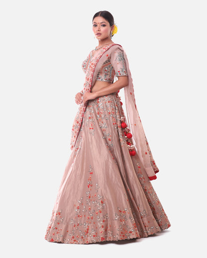 Beige lehenga set