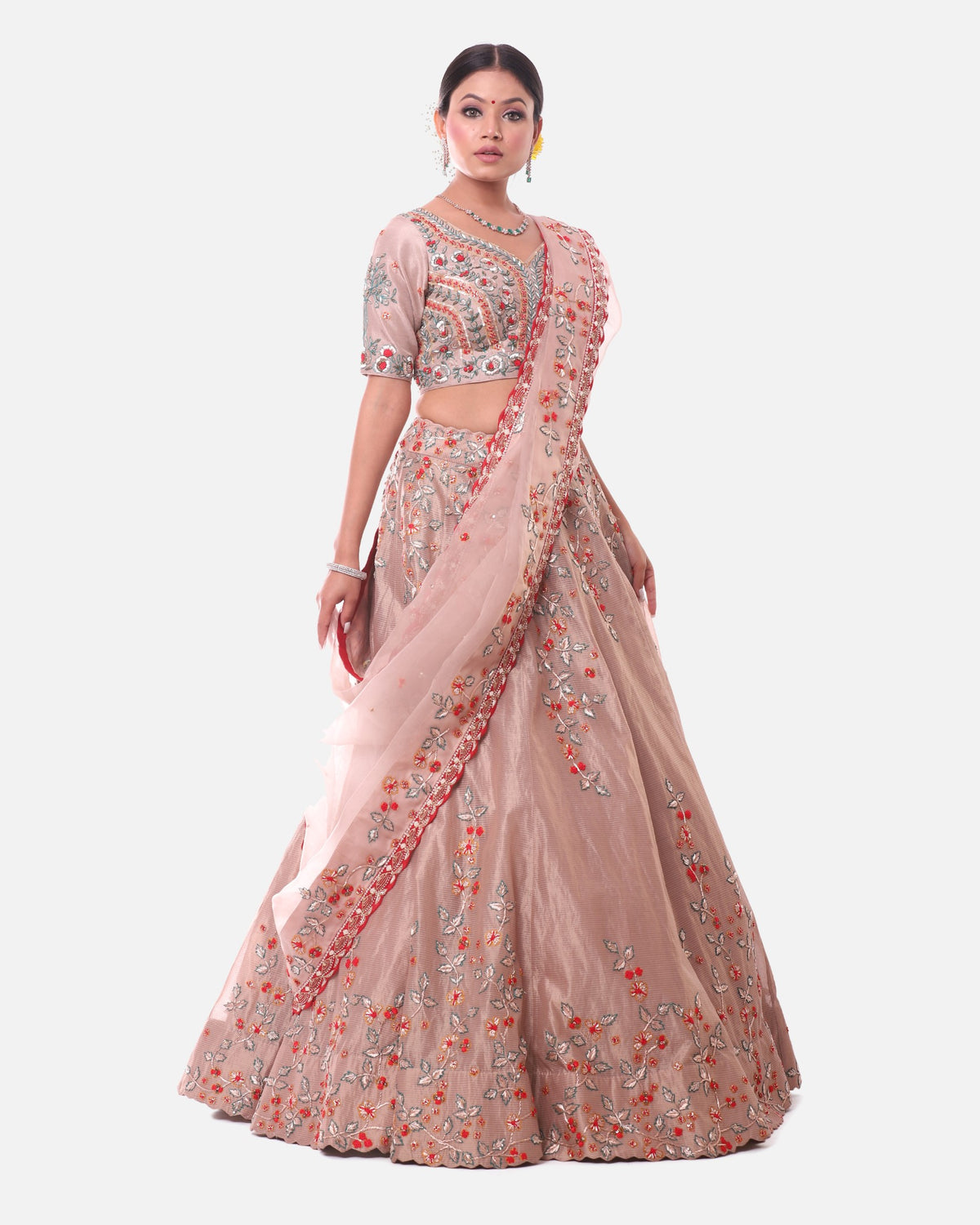 Beige lehenga set