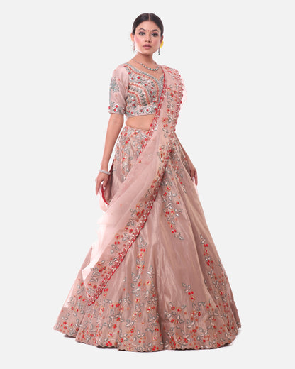 Beige lehenga set