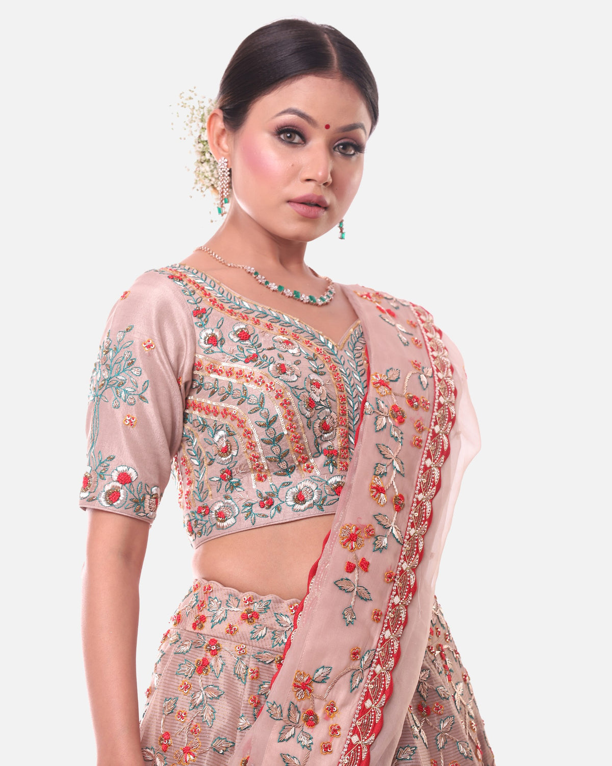 Beige lehenga set