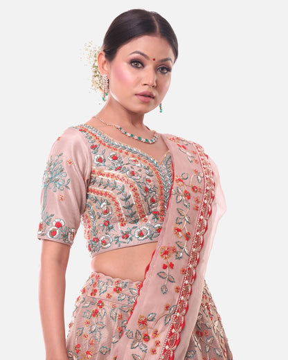 Beige lehenga set