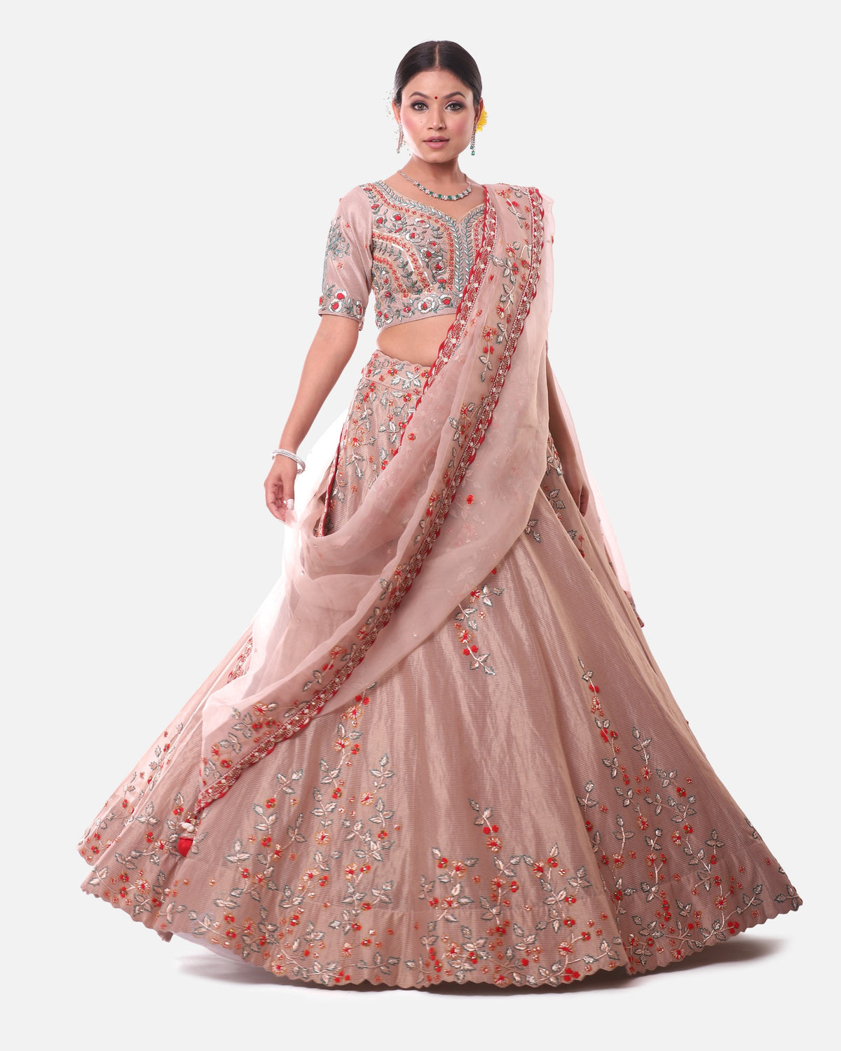 Beige lehenga set