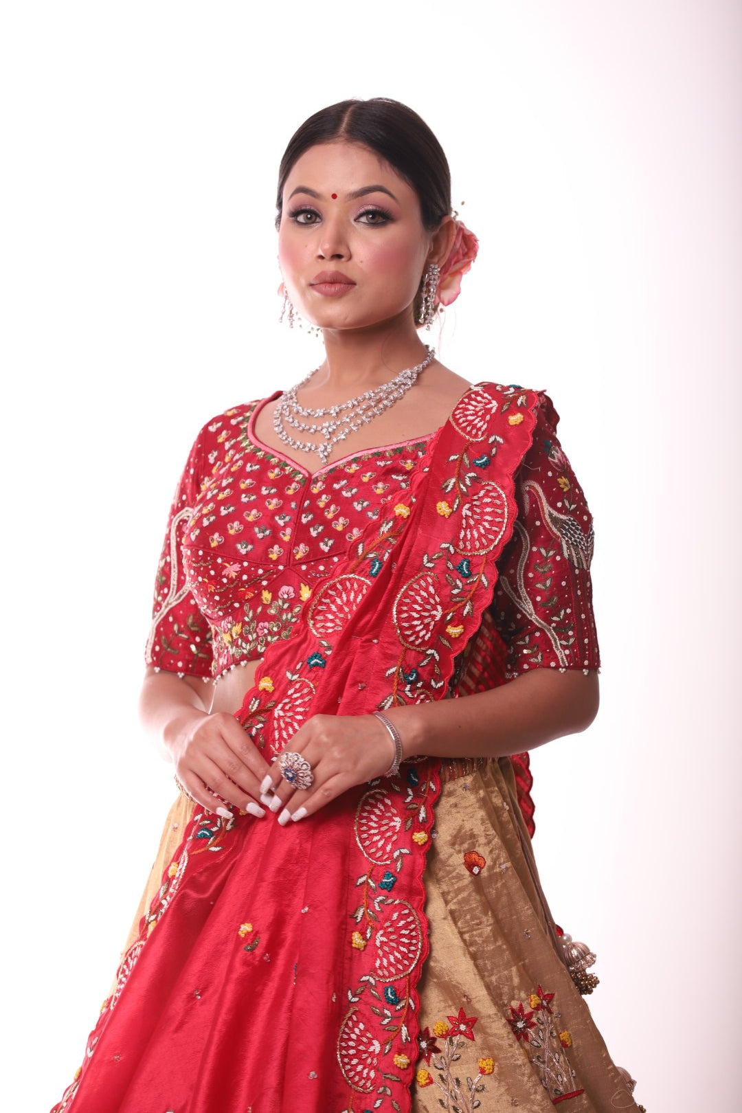 Golden Tissue Lehenga Set