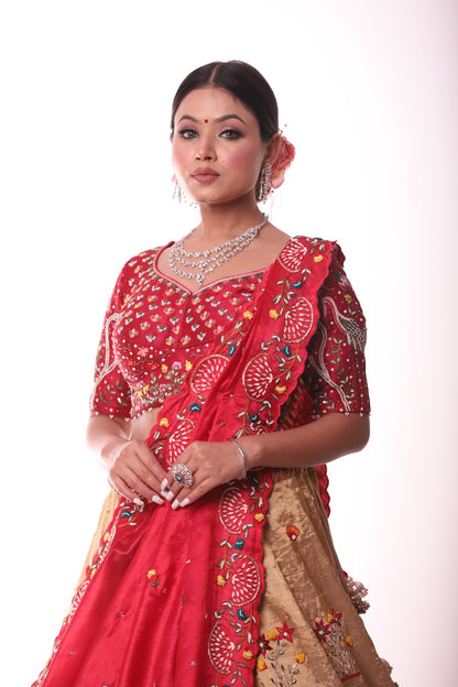 Golden Tissue Lehenga Set