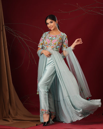 Firozi short anarkali