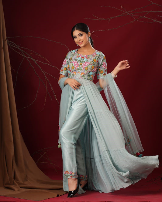 Firozi short anarkali