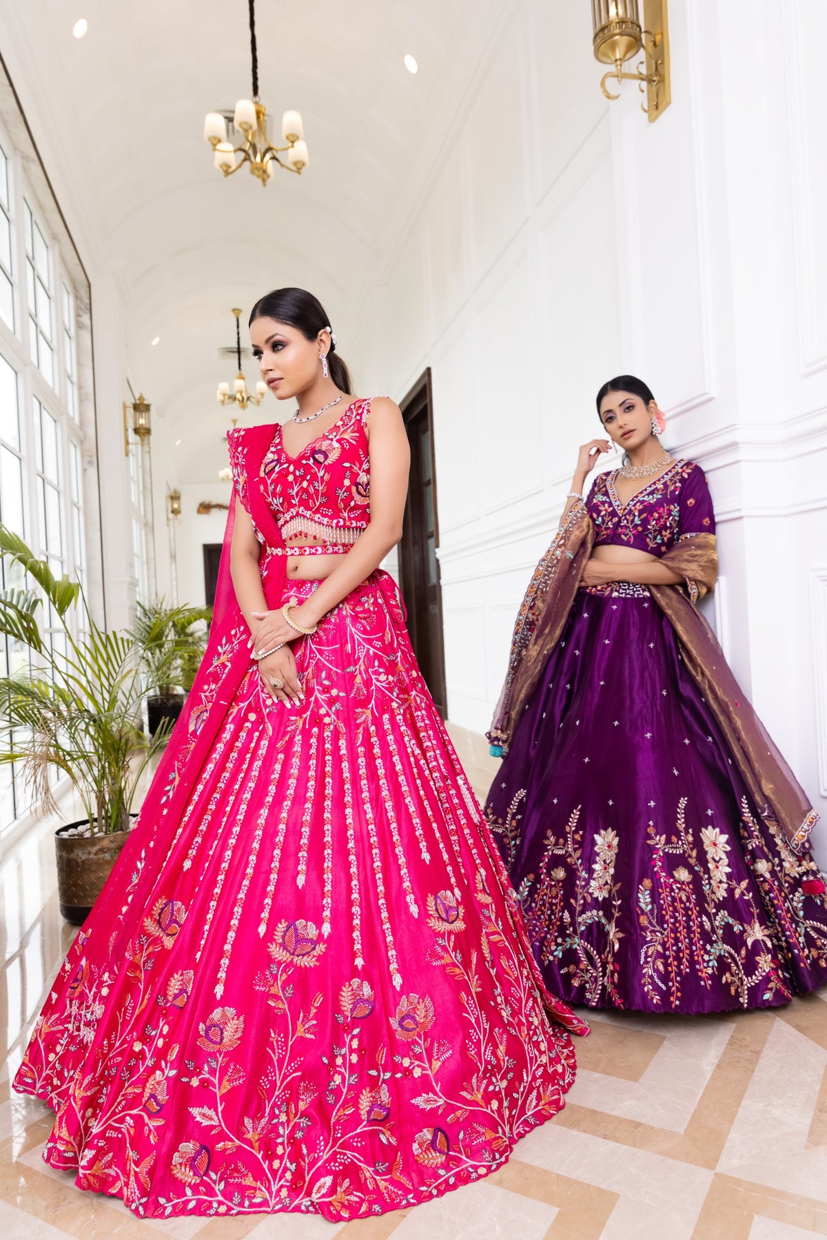 Wine Lehenga