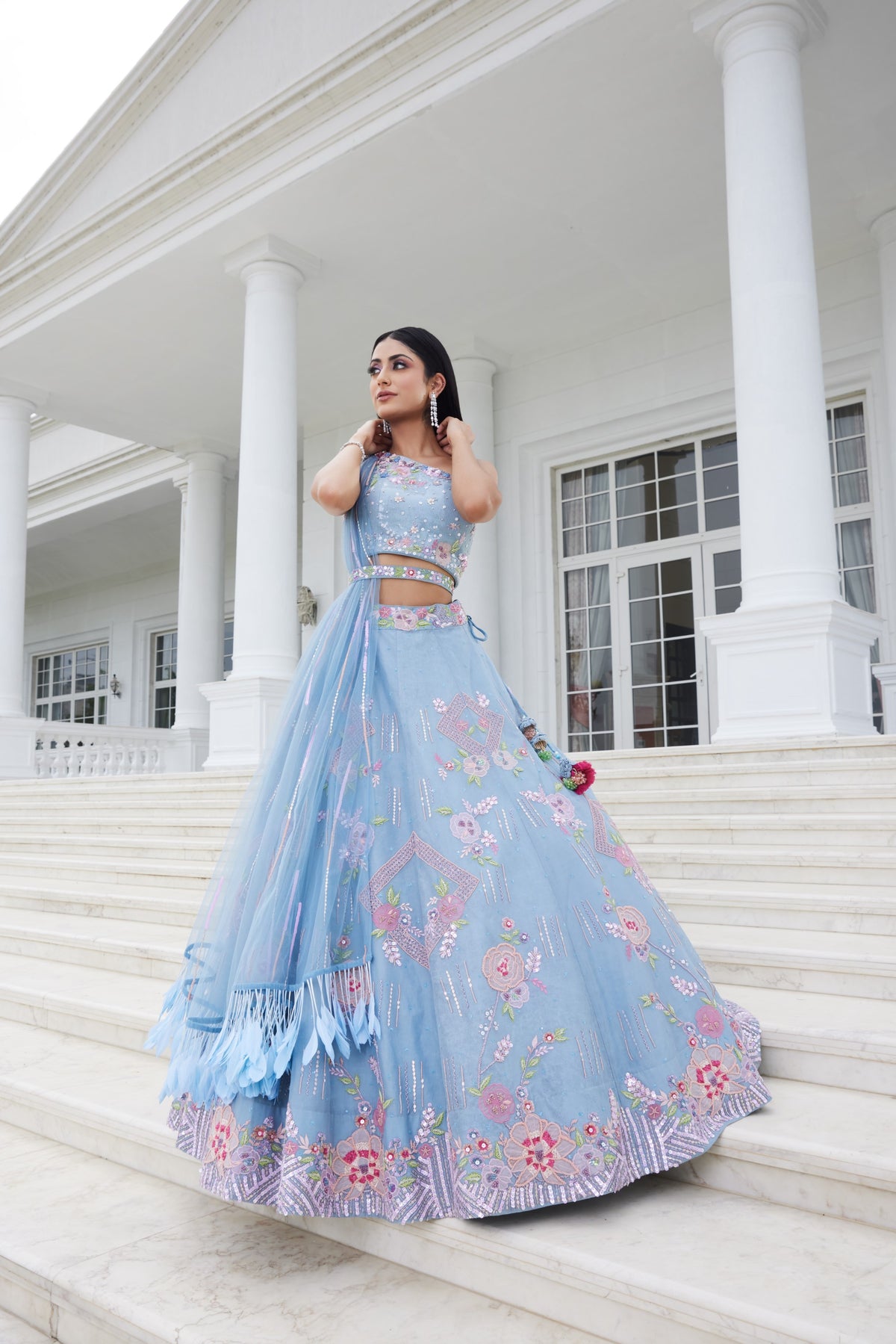 Powder Blue Lehenga Set