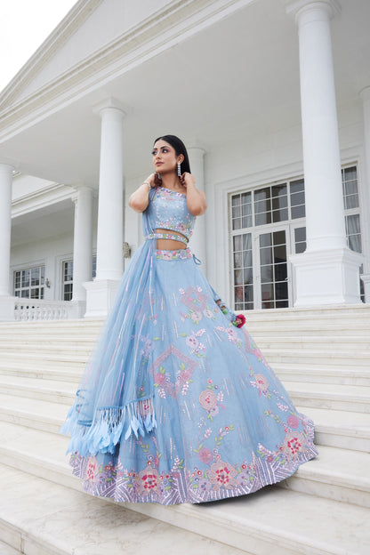 Powder Blue Lehenga Set