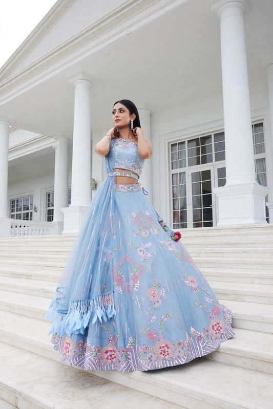 Powder Blue Lehenga Set