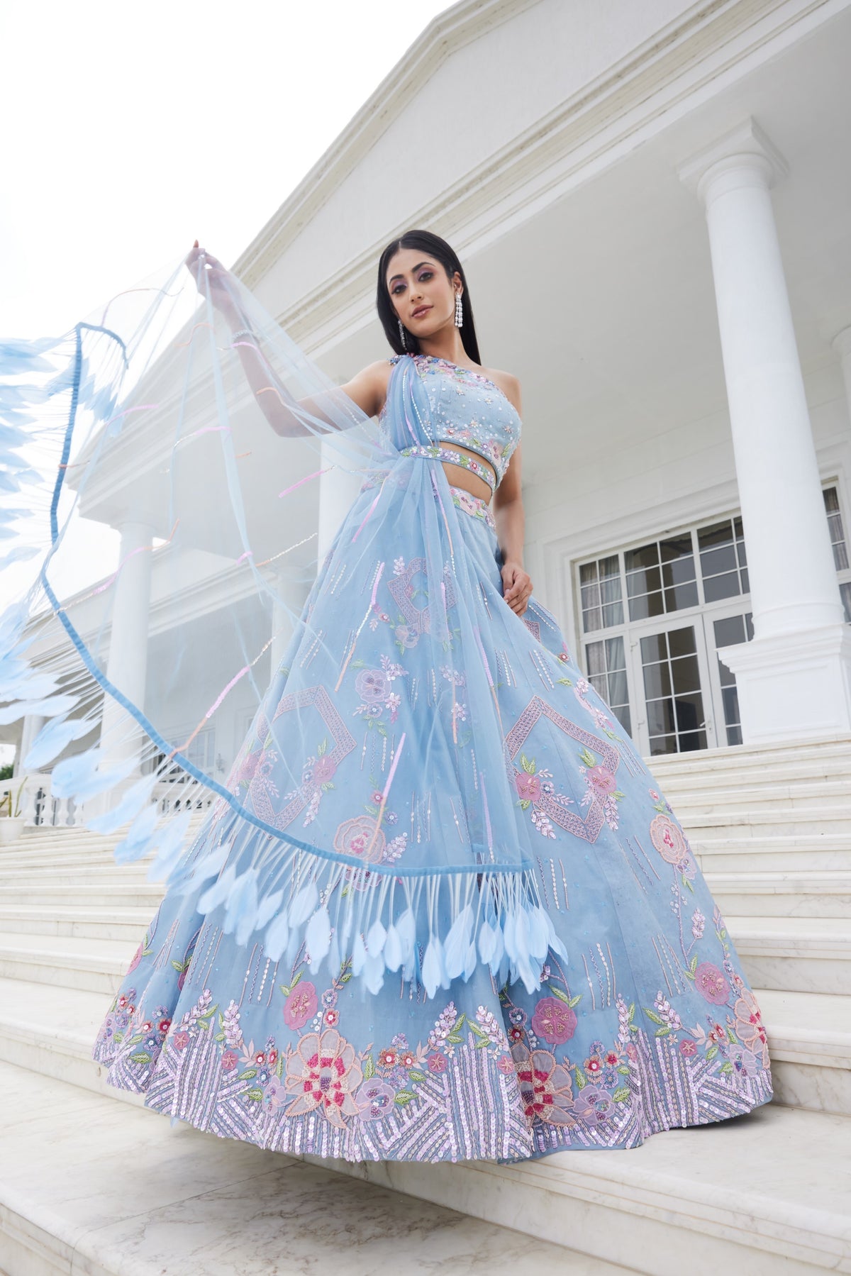Powder Blue Lehenga Set
