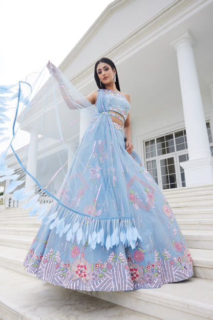 Powder Blue Lehenga Set