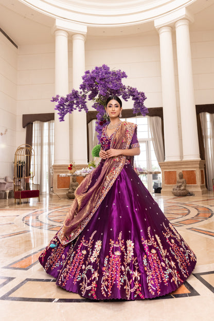 Wine Lehenga