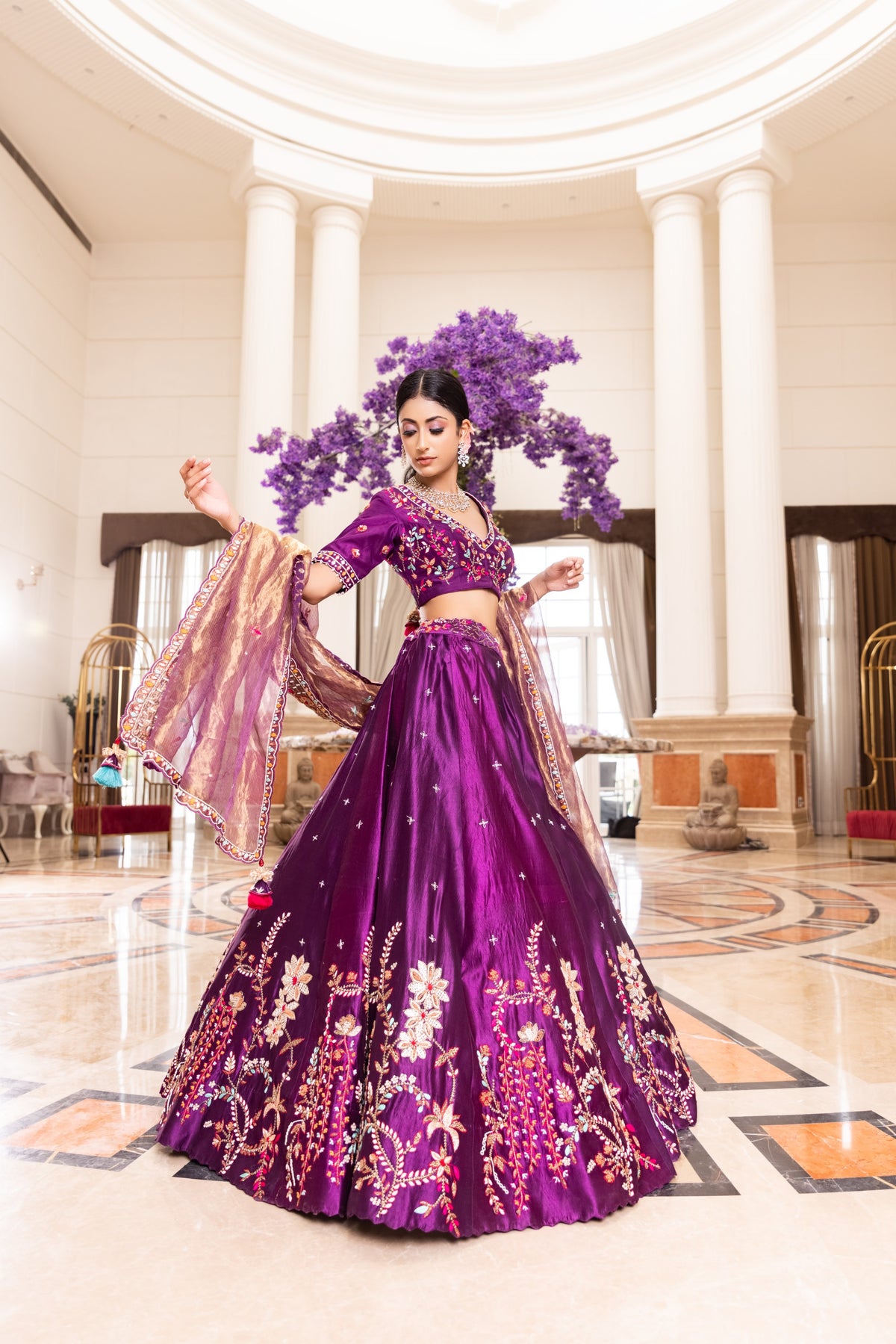 Wine Lehenga