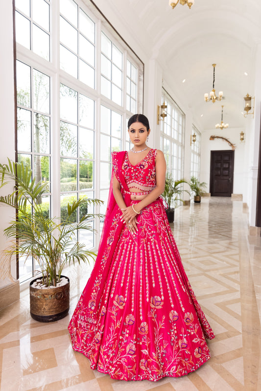 Red Silk Lehenga