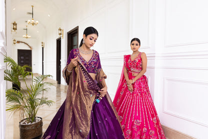 Wine Lehenga