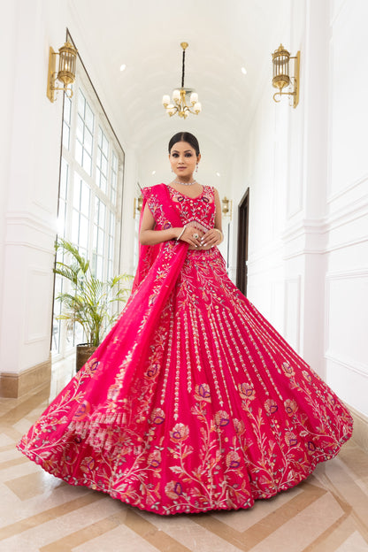 Red Silk Lehenga