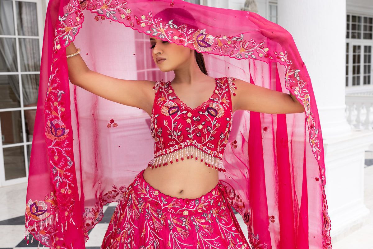 Red Silk Lehenga