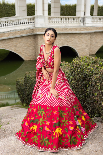 Paithani Print Lehenga Set