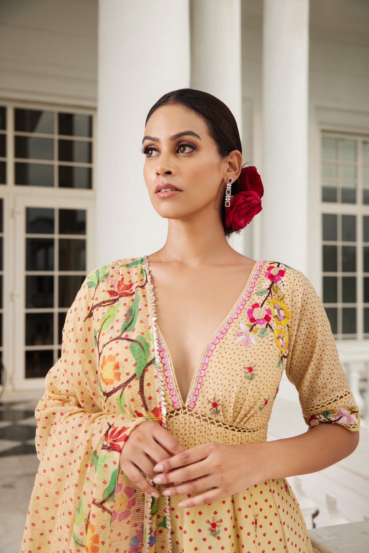 Paithani Printed Yellow Anarkali