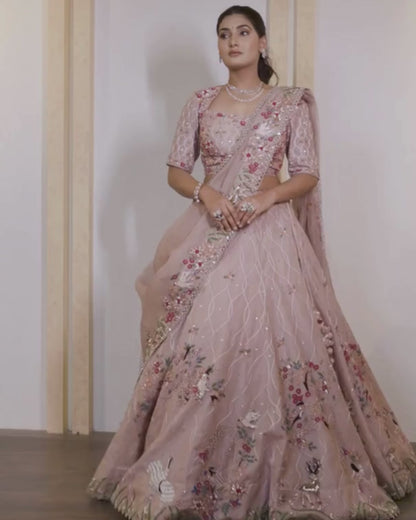Pastel Blue Lehenga Set