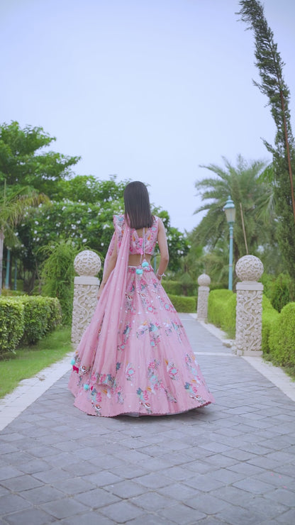 Purple Tissue Lehenga Set