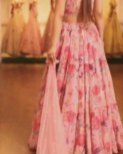 floral printed lehenga